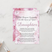 Beileid für den Verlust einer Tochter Karte (Vorderseite/Rückseite Beispiel)