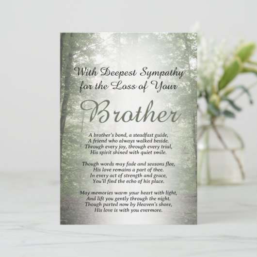 Beileid für den Verlust eines Bruders Karte (Stehend Vorderseite)