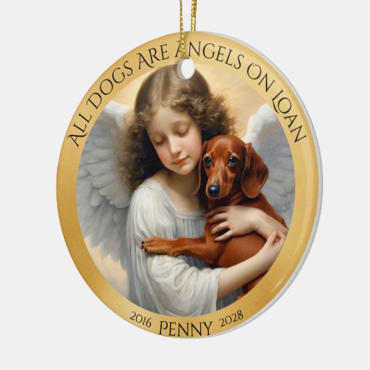 Beileid für den Verlust Ihrer Dackel Keramik Ornament (Links)