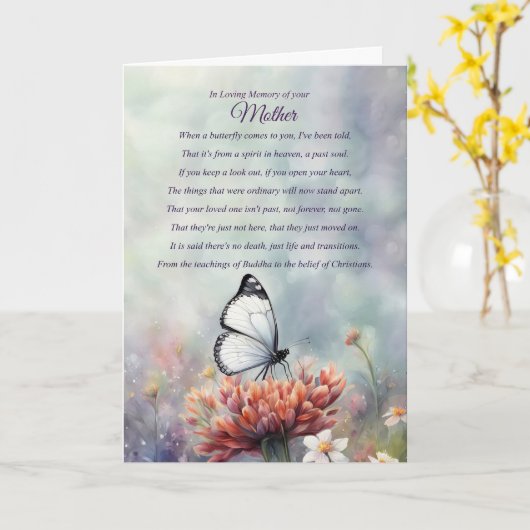 Beileid für den Verlust von Mutterleib und Schmett Karte (Gelbe Blume)