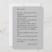 Beileid für den Verlust von Schwarzwäldern Einladung (Rückseite)