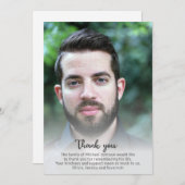 Beileid für die Beerdigung  für individuelles Foto Dankeskarte (Vorne/Hinten)