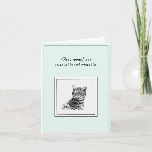 Beileid für eine Bengalische katzengeklappte Grußk Karte (Vorderseite)