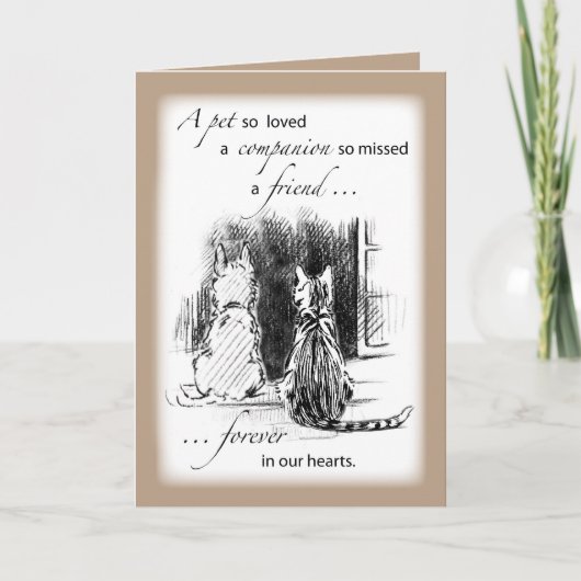 Beileid für Haustiere, Hunde und Katzen Karte (Vorderseite)