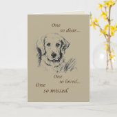 Beileid für Haustiere, Hundeschild Karte (Gelbe Blume)