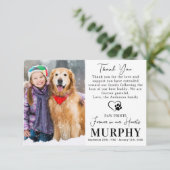 Beileid für Haustiere Personalisiertes Foto Dankeskarte (Stehend Vorderseite)