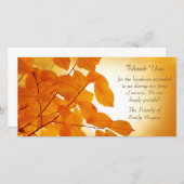 Beileid für Herbstverläufe Vielen Dank Dankeskarte (Vorne/Hinten)