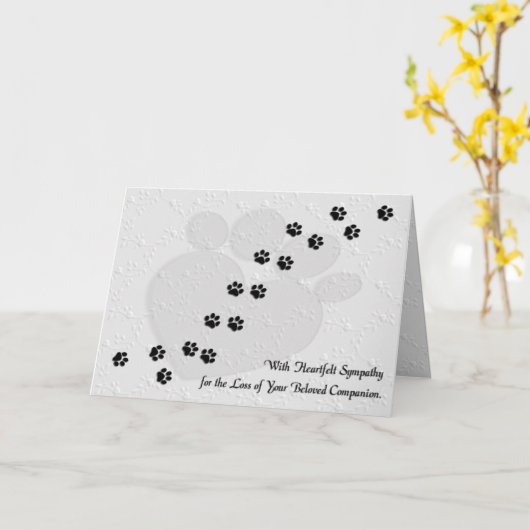 Beileid für herzensierte Hunde oder Katzen Karte (Gelbe Blume)