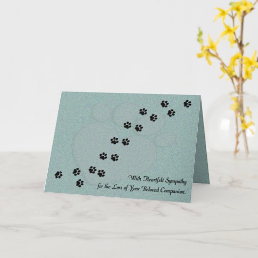 Beileid für herzensierte Hunde oder Katzen Karte (Gelbe Blume)