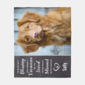 Beileid für Hunde-Memorial Foto halten Fleecedecke (Vorderseite)