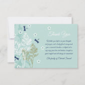 Beileid für Libellen Danke, Karte (Vorderseite)