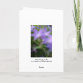 Beileid für Lila Blumenfotografie Karte (Rückseite)