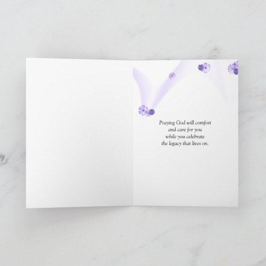 Beileid für lila Wildblumen Karte (Innenseite)