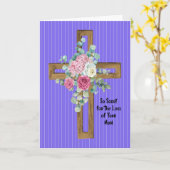 Beileid für Mama mit Blumenkreuz Karte (Gelbe Blume)