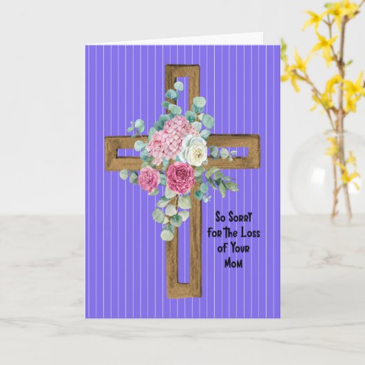 Beileid für Mama mit Blumenkreuz Karte (Gelbe Blume)