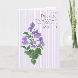 Beileid für Mutterleib mit Violetkarte Karte