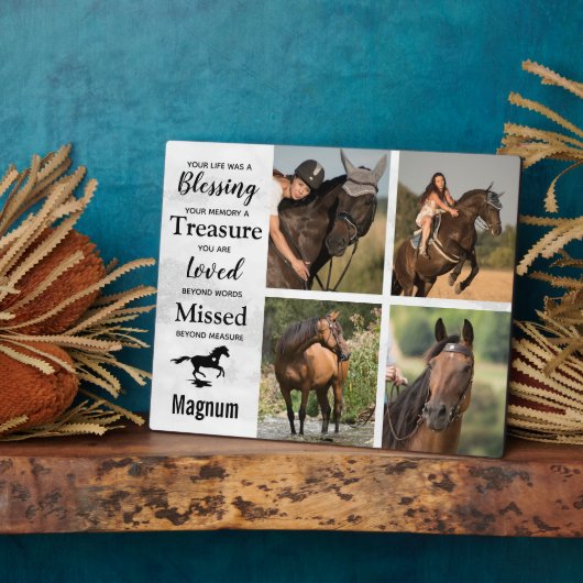 Beileid für Pferdejäger Marmor Keepake Fotoplatte (Seite)