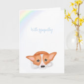 Beileid für traurige Korgi- und Regenbogenpatronen Karte (Gelbe Blume)