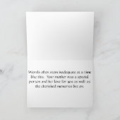 Beileid für Verlust der Mutter Karte (Innenseite)