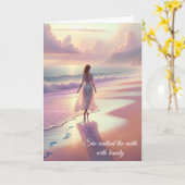 Beileid-Fußspuren am Strand Karte (Gelbe Blume)