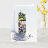 Beileid Gartentür Karte (Gelbe Blume)