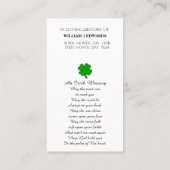 Beileid-Gebetskarte Visitenkarte (Rückseite)