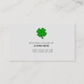 Beileid-Gedenkkarte Visitenkarte (Rückseite)