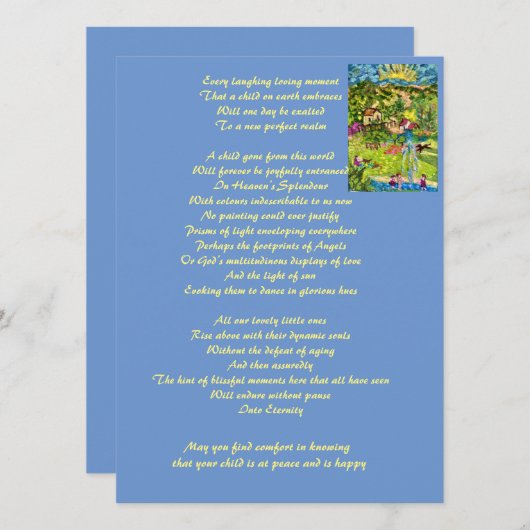 Beileid-Gedenkkind (Vorne/Hinten)