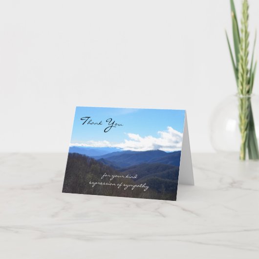 Beileid-Gedenkstätte Dankeschön Karte — Berge (Vorderseite)