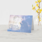 Beileid Gedicht mit Kneeling Man Erinnern an Ehefr Karte (Gelbe Blume)