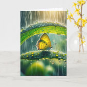 Beileid Gelbe Schmetterlinge in einer Regendusche Karte (Gelbe Blume)