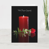 Beileid General mit Deepest Beileid Candle Rose Karte (Vorderseite)