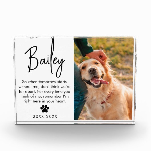 Beileid-Geschenk für Katzen oder Hunde Fotoblock (Vorderseite)