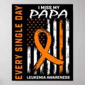 Beileid Geschenke Verlust Papa Orange Leukemia Awa Poster (Vorne)