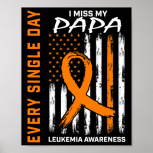 Beileid Geschenke Verlust Papa Orange Leukemia Awa Poster