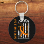Beileid Geschenke Verlust Papa Orange Leukemia Awa Schlüsselanhänger (Vorderseite)