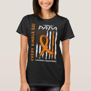 Beileid Geschenke Verlust Papa Orange Leukemia Awa T-Shirt