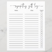 Beileid Geschenkprotokoll und Vielen Dank Tracker (Vorderseite)