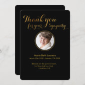 Beileid Gold Script Dankeschön Karte mit Foto (Vorne/Hinten)