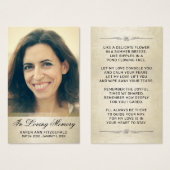 Beileid Gold Shimmer Foto Gedenkkarte Beerdigung K (Vorne & Hinten)