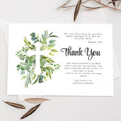 Beileid Greenery Cross Beerdigung Dankeskarte