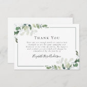 Beileid Greenery Eucalyptus Funeral Dankeskarte (Vorne/Hinten)