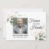 Beileid Greenery Gold Blätter DANKEN | FOTO Dankeskarte (Rückseite)