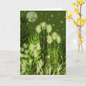 Beileid - grüne Mondlicht Karte (Gelbe Blume)