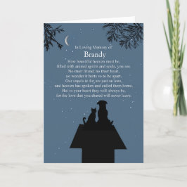 Beileid Haustier Katze Spirituelles Gedicht Himmel Karte