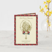 Beileid Heilige Familienschrift Rosary Rose Karte (Gelbe Blume)