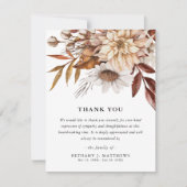 Beileid Herbst Blüte Beerdigung Dankeskarte (Vorderseite)