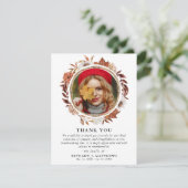 Beileid Herbstfall Trauerbeerdigung Foto Dankeskarte (Stehend Vorderseite)