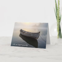 Beileid Holz Rowboat Auf einem malerischen See