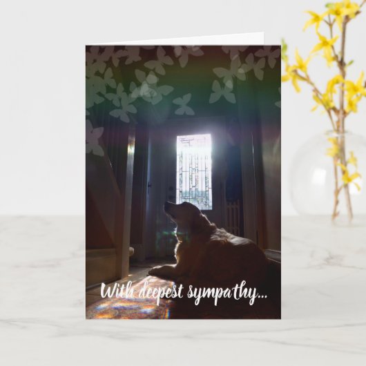 Beileid, Hund, Heimtierverlust, Regenbogenbrücke Karte (Gelbe Blume)
